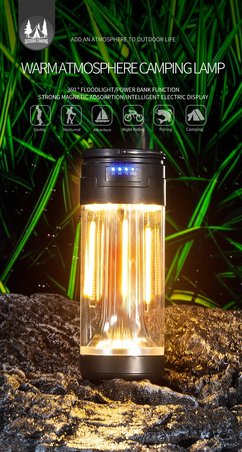 Saldi Lampada da campeggio a LED per esterni, luce solare multifunzione con  ricarica USB per tenda da campeggio appendibile, lampada da terra lanterna  - Banggood Italia Mobile