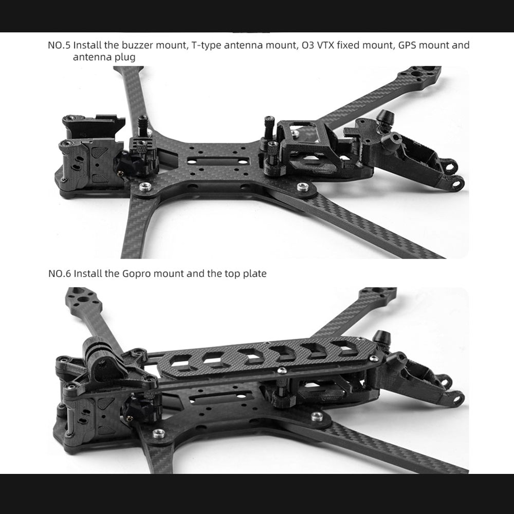 HGLRC Rekon7 324mm 3K Carbon Fiber 7 Inch Long Range Frame Kit Support DJI O3 Air Unit for RC FPV Racing Drone