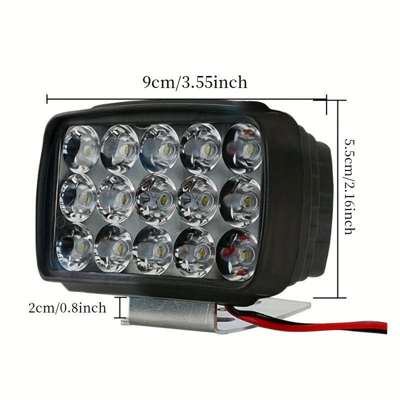 DC 12V-80V 30W 6500K Electric Motorcycle Headlight Spotlight 15LED Spotlight Beads Spotlight Light