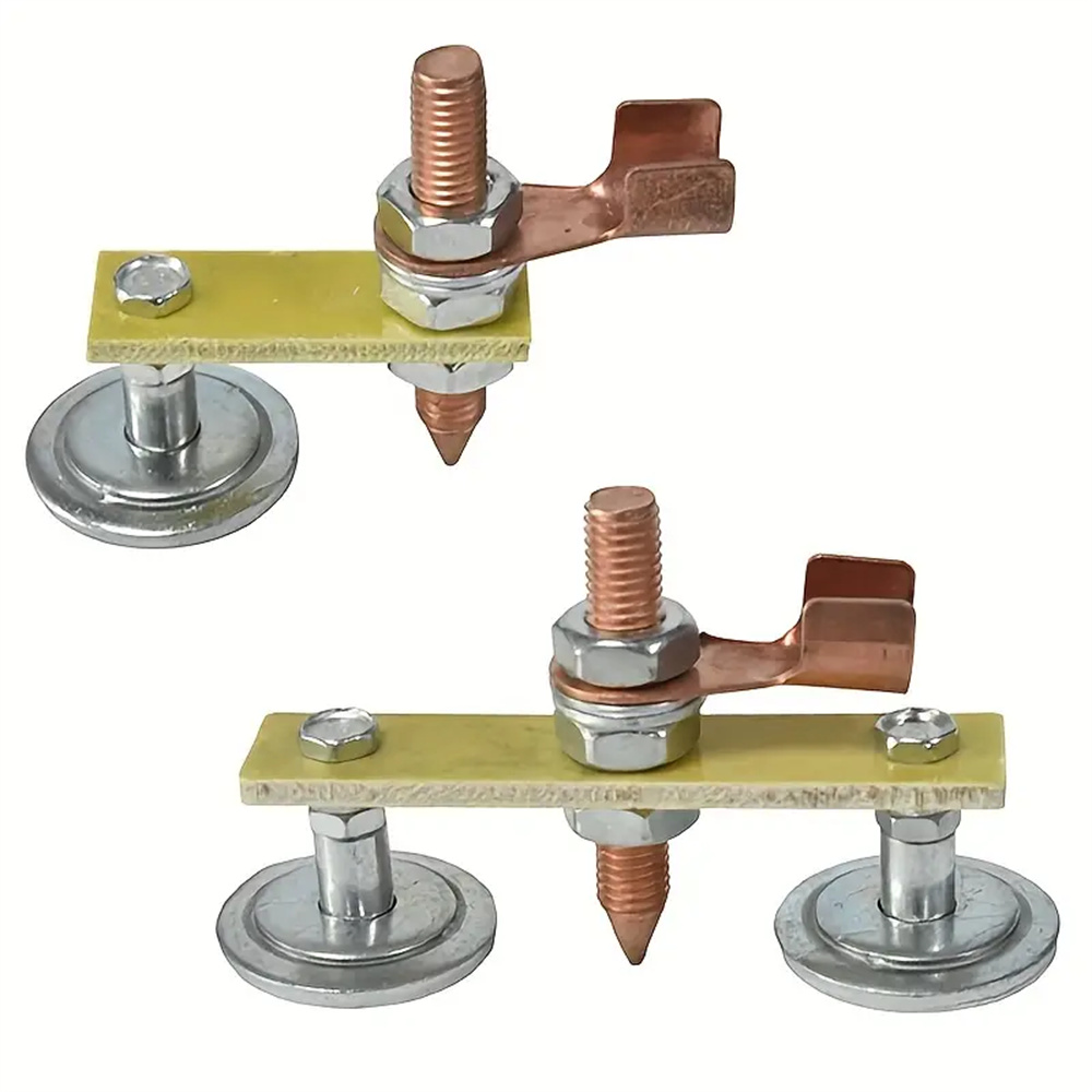 1PCS Copper Magnetic Welding Support with 35mm Disc Single or Double Head Options for Electric Welding Ground Clamp Spotter Connector