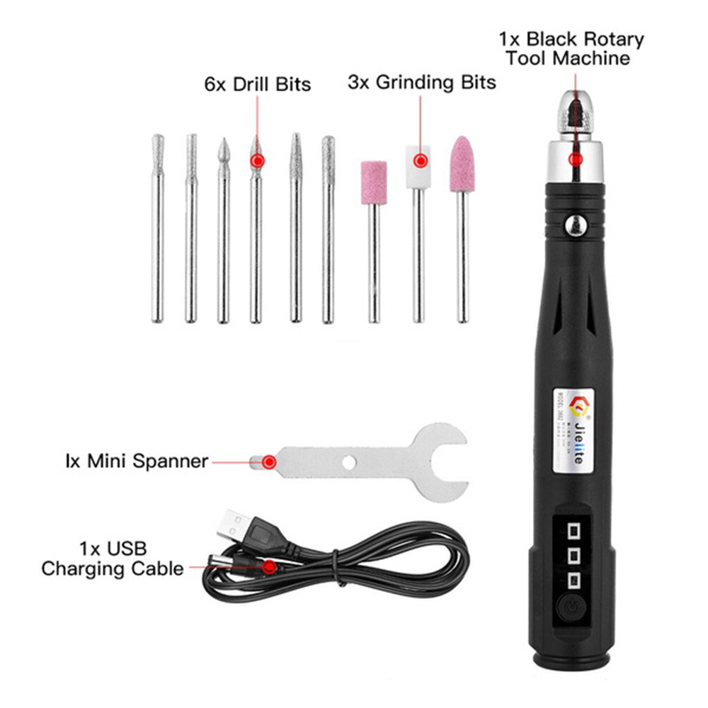 15000RPM Handheld USB Mini Electric Grinder Drill Engraving Pen Polishing Machine With Dremel Rotary Tool Accessories DIY Set