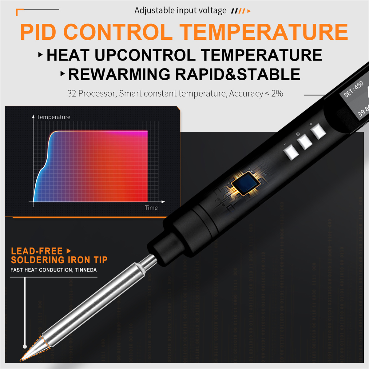 PTS200 V2 100W Electric Soldering Iron Portable Quick Warm-Up Tin Melting Open Source Supports PD3.0 Firmware Upgradeable Battery Not Included T12/TS100 Compatible