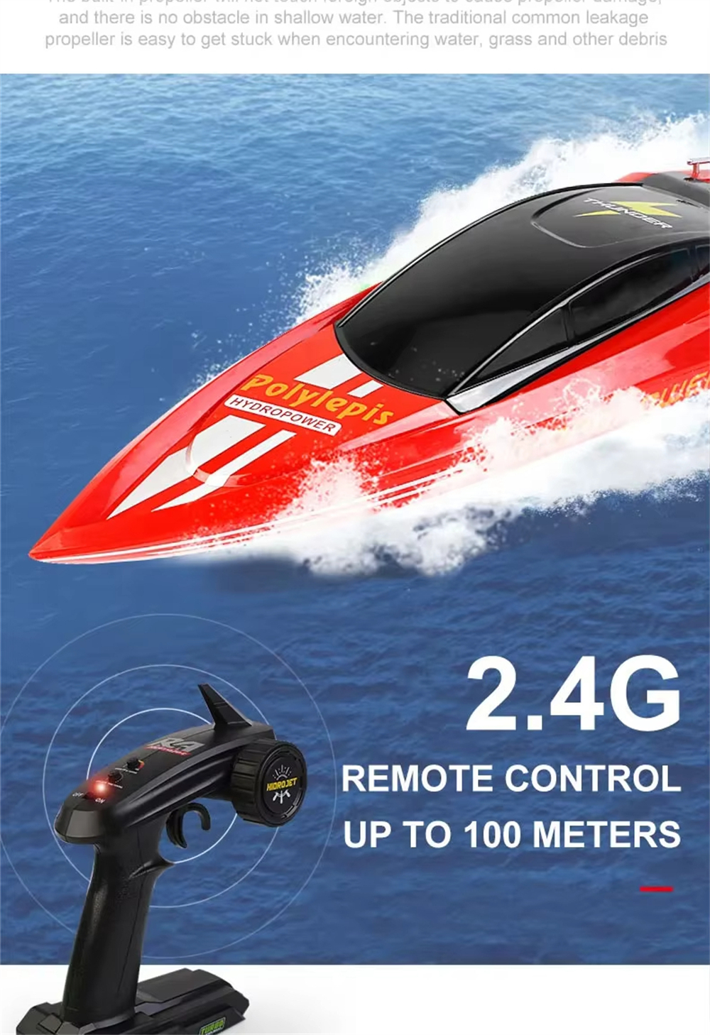 CY-H2 2.4G Electric RC Boat Speedboat Waterproof 25km/H High Speed Water Pump Jetboat