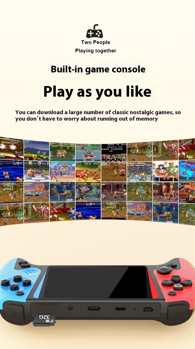 Console De Jeu Portable Rétro 4,3 Pouces Avec 230 Jeux Classiques HD - Batterie Rechargeable 2500mAh, 11 Émulateurs Pour Enfants Et Adultes