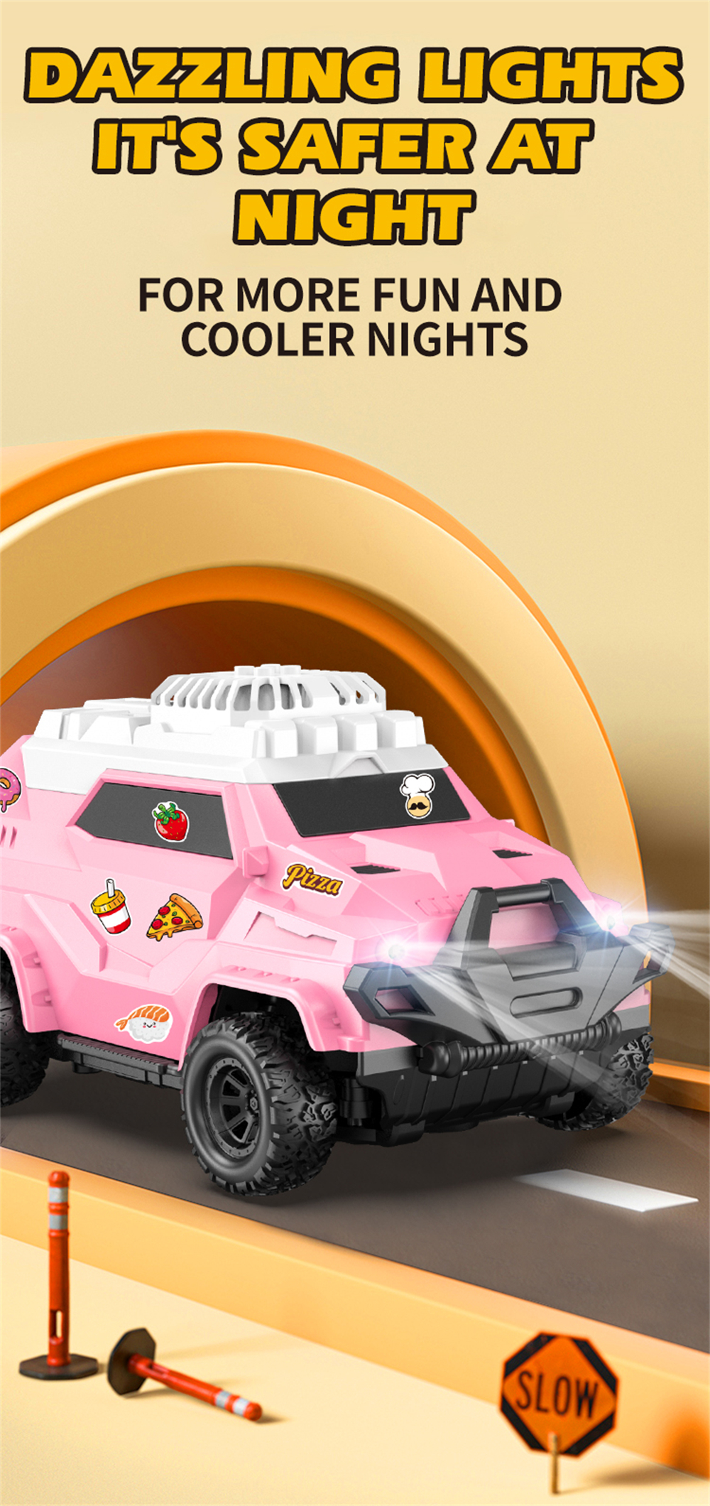 TCS02 2.4 4CH DIY Sticker Remote Control RC Car with Fan RTR Children Toys