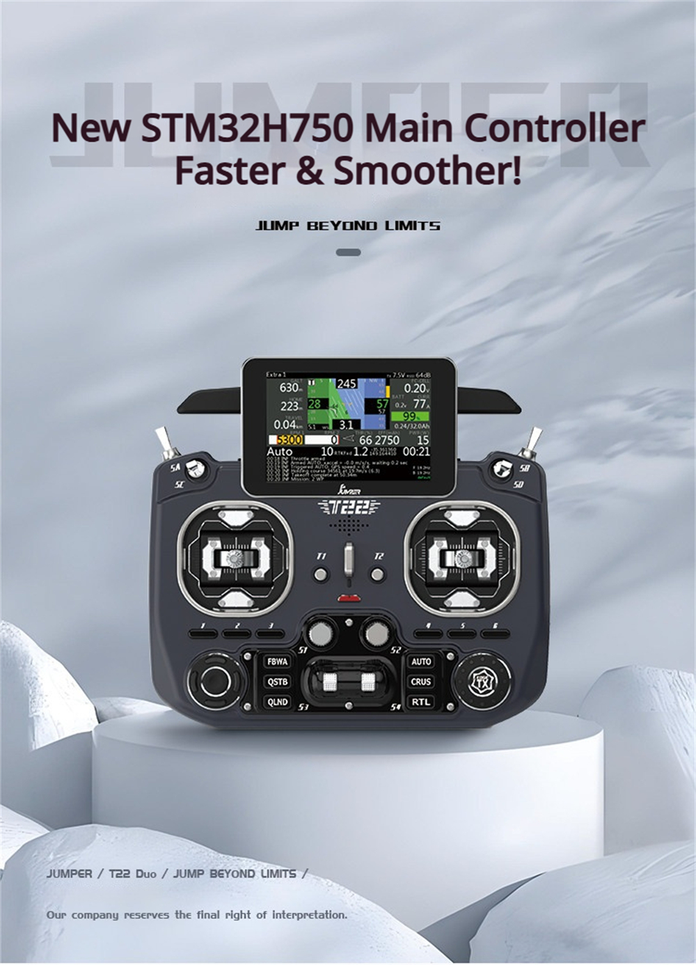 Jumper T22 ELRS 2.4GHz/915MHz Hall Sensor Gimbals 3.5
