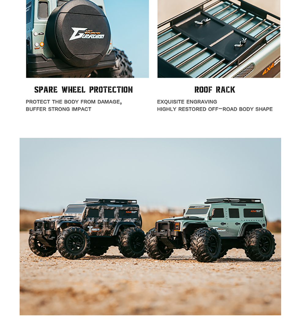 Funsky G2201 2.4G 1/16 4WD RC Car With LED Light High Speed Desert Truck Vehicle Models