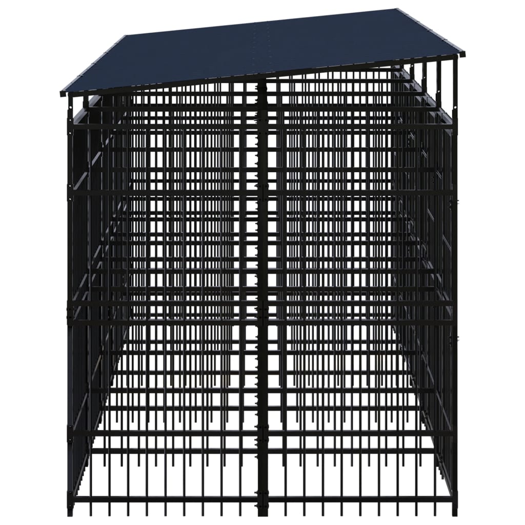 Outdoor Dog Kennel with Roof Steel 99.2 ft²