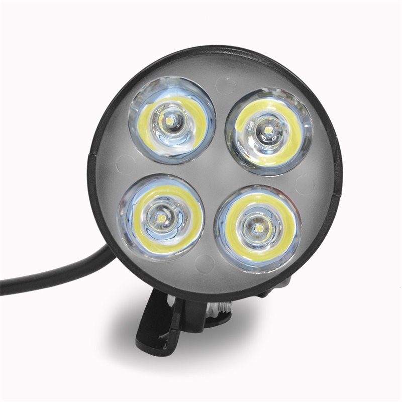 36/48V E-Bike Light Scooter Lamp Electric Bicycle 4 LED Front Headlight With Horn