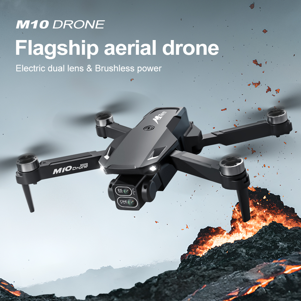 WLRC M10 WiFi FPV with 5.6inch Photographable Detachable Display Screen Controller Dual Camera Servo Gimbal Optical Flow Hover Brushless Foldable RC Drone Quadcopter RTF