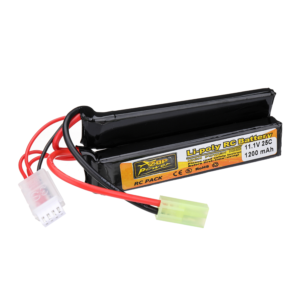 ZOP Power 11.1V 1200mAh 25C 3S LiPo Battery Tamiya Plug With T Plug Adapter Cable for RC Car