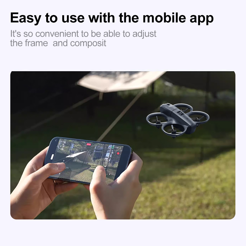 ZFR E66 AIR MINI WiFi FPV with 4.3inch Display Dual Camera 180° Electrically Adjustable Optical Flow Hover Automatic Obstacle Avoidance Circle Protection Kids Gifts 2.4G 4CH 6-Axis Remote Control RC Toys Drone Quadcopter RTF