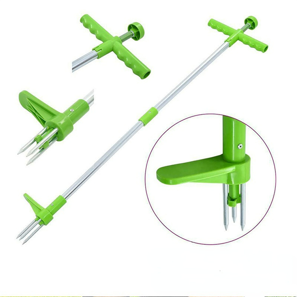 30cm Durable Long Handle Grass Trimmer Weed Remover Garden Lawn Weeder Stainless Steel Ergonomic Design Outdoor Gardening Tool