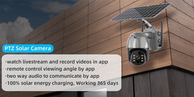 Q5BPro 4G Solar Powered Camera PTZ Wireless Color Night Vision 9600mAh Buit-in Mic Audio Intercom IP65 TF Card & Cloud Storage Home Security Cameras European Version