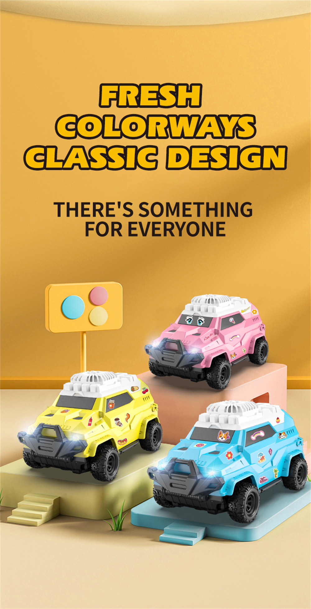 TCS02 2.4 4CH DIY Sticker Remote Control RC Car with Fan RTR Children Toys