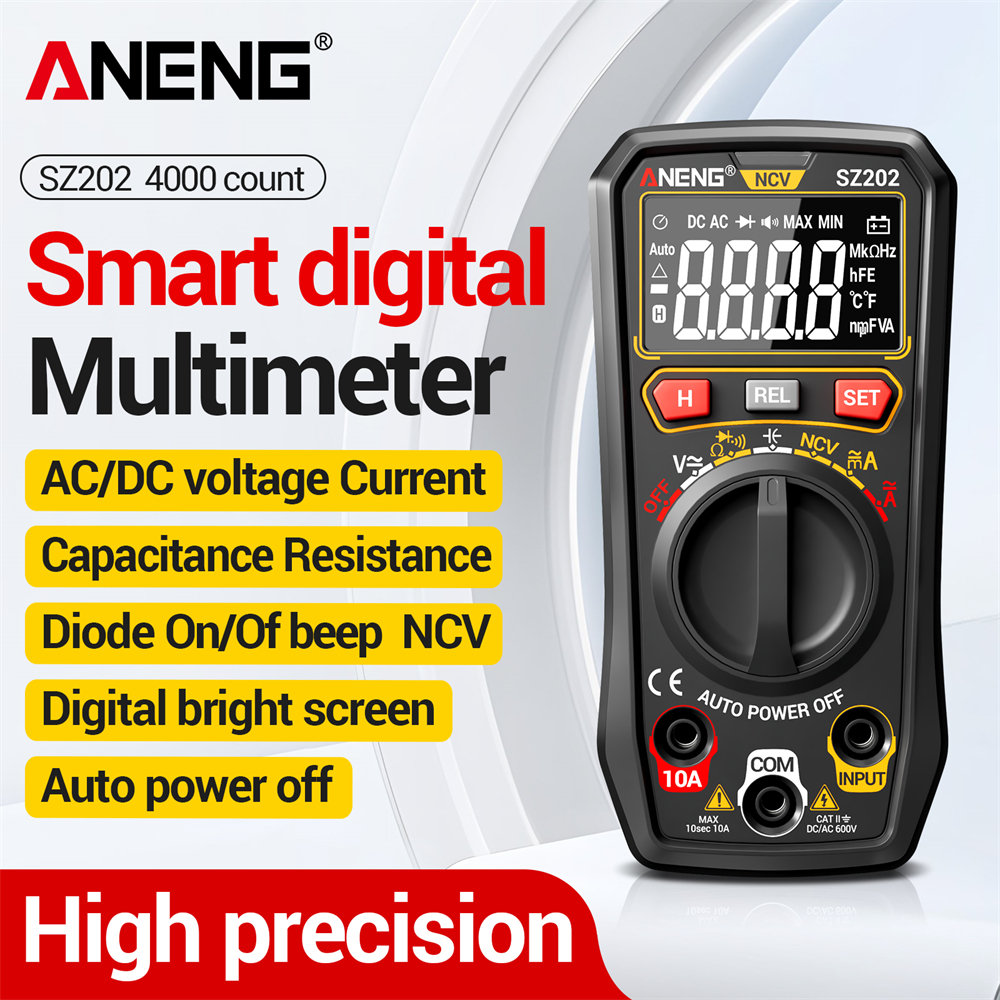 ANENG SZ202 Smart Digital Multimeter 4000 Counts Auto Range AC DC ...