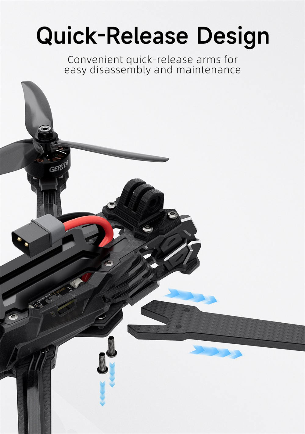 GEPRC Vapor D5 238mm 5 Inch 6S Freestyle RC WTFPV Drone PNP NO VTX NO Camera Compatible with DJI O4 Pro Air Unit