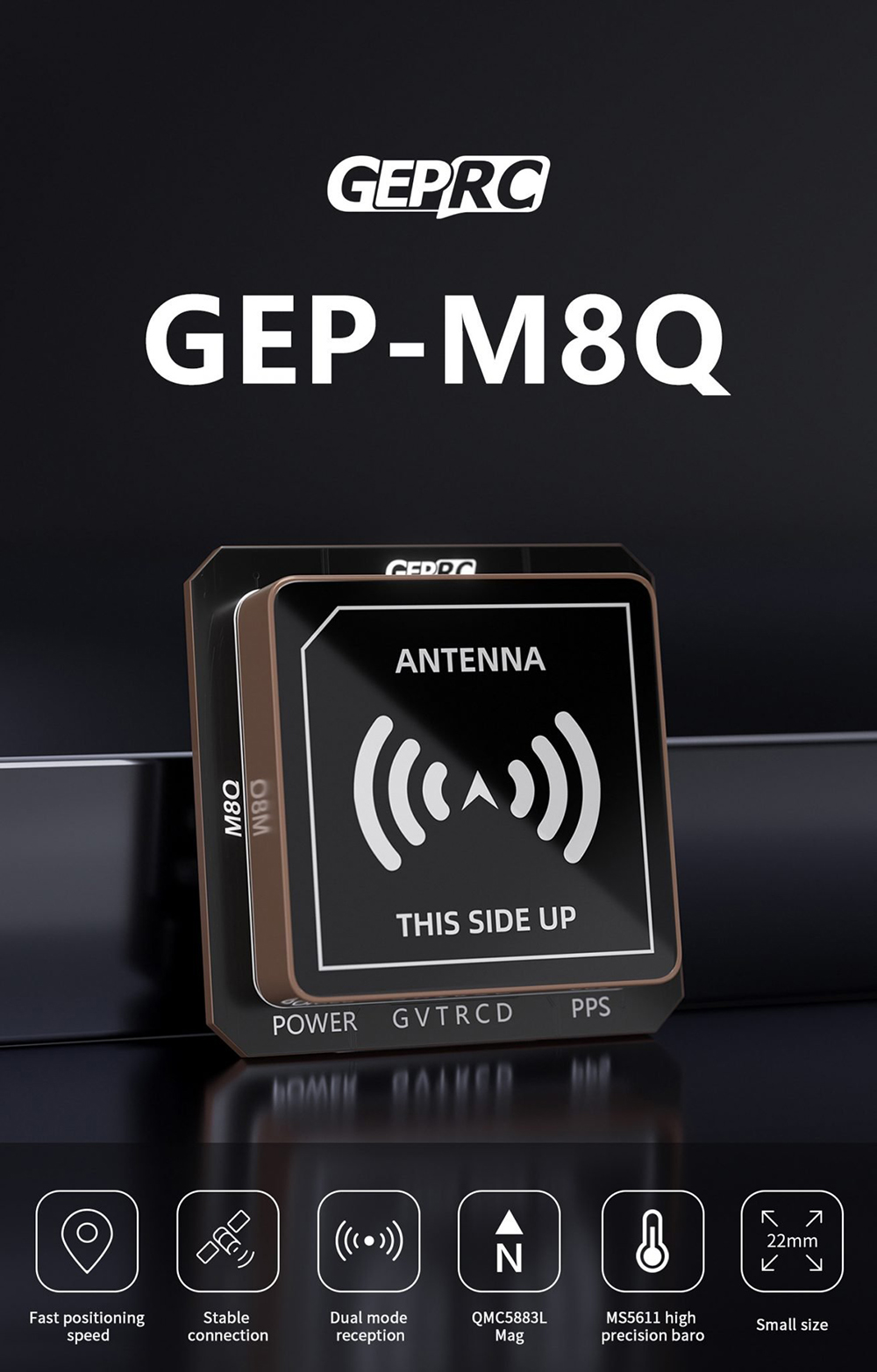 GEPRC GEP M8Q GPS Module 3.3-5V Built-in QMC5883L Compass for RC Drone FPV Racing Multi-Rotor Fixed-wing RC Airplane