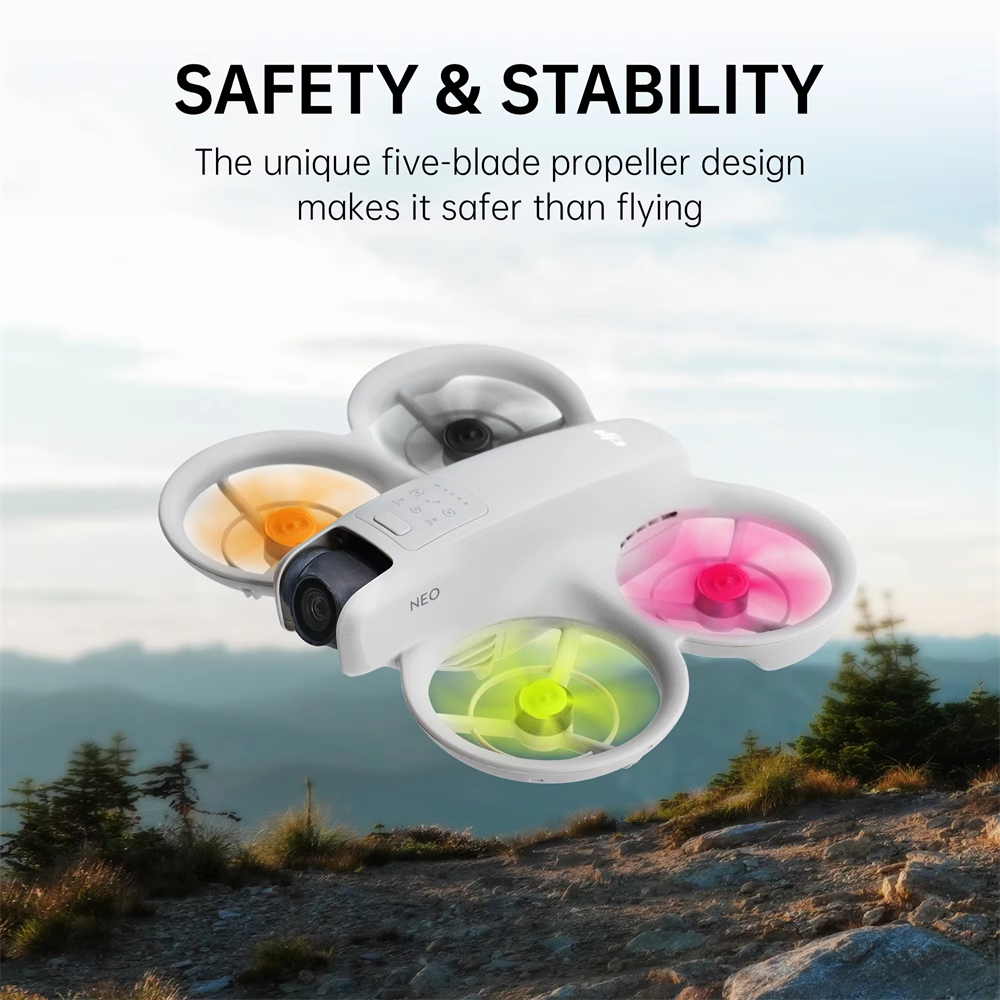 RCSTQ Lightweight Colorful 5-Blade Propeller Props Accessories for DJI NEO RC Drone Quadcopter