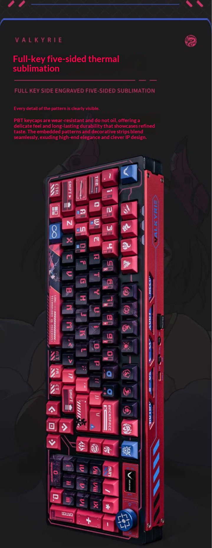 VALKYRIE VK99 三モード機械式ゲーミングキーボード TFTディスプレイと