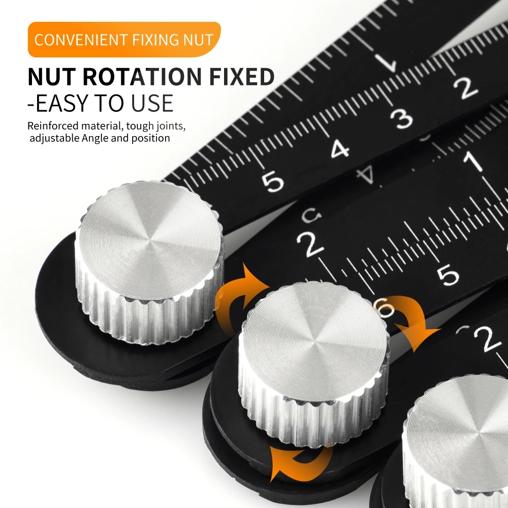 Tile Multi Angle Measuring Ruler with Drilling Locator Universal Angular Template Izer
