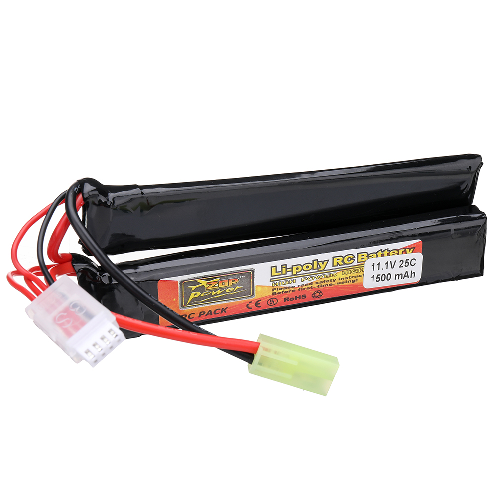 ZOP Power 11.1V 1500mAh 25C 3S LiPo Battery Tamiya Plug With T Plug Adapter Cable for RC Car