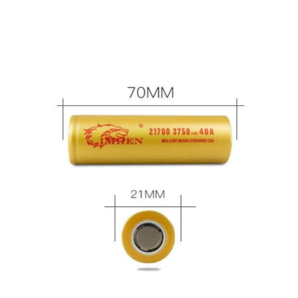 [USA Direct] 10/20/40Pcs IMREN 40A High Power 21700 Battery 3750mah Rechargeable Lithium-ion Cells For Flashlights E-bike E-scooter RC Toys Home Tools