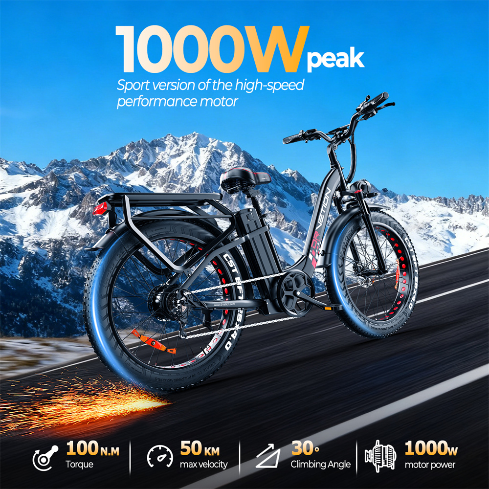 [EU Direct] DRVETION CTR26 Electric Bike 48V 15AH SamsungBattery 1000W Motor Recommended Top Speed 25KM/H 26Inch Tires 60-90KM Max Mileage 200KG Max Load Folding Electric Bicycle