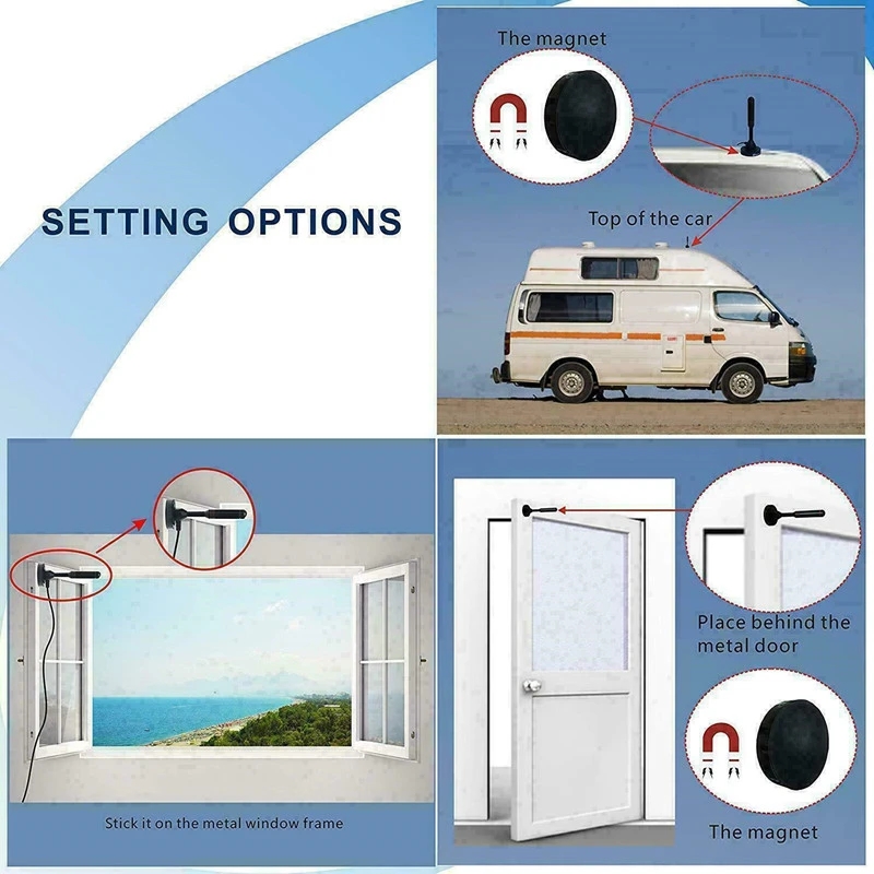 ARINST 200 Miles Indoor Digital TV Antenna with VHF/UHF Amplifier and DTMB Car Mount Suction Cup High Definition Reception for Cord Cutters and RV Travelers