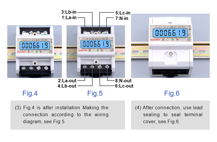 SINOTIMER DTS6619 New Model 100A LCD Digital Display with Backlight Power Meter in Energy Meters Smart Electric Meter 3 Phase Kwh Meter