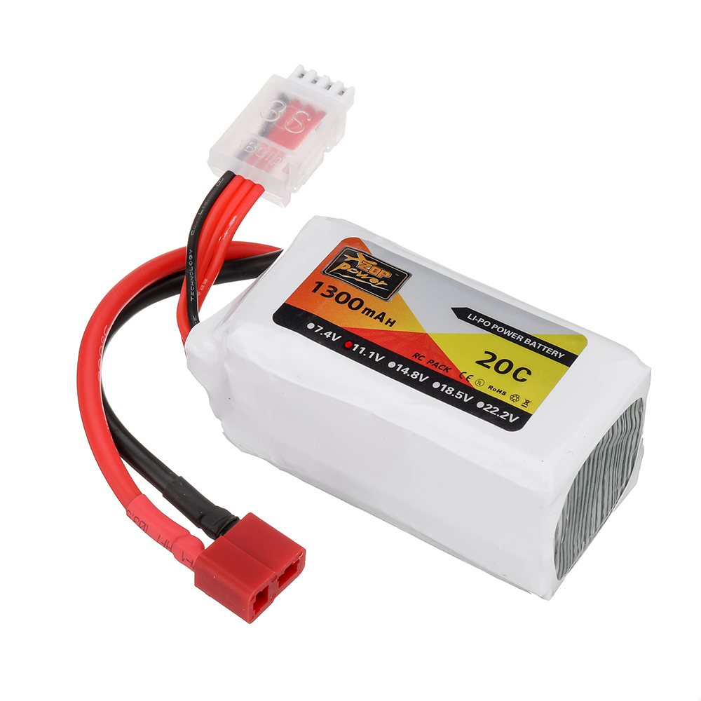 ZOP Power 11.1V 1300mAh 20C 3S LiPo Battery T Plug for RC Car