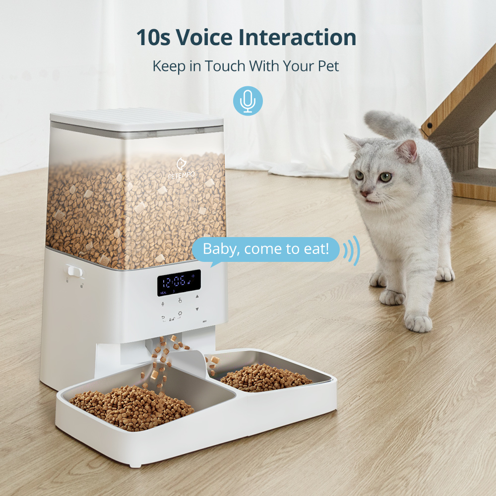 PETEMPO Detachable Washable 5L Automatic Cat Feeder Auto Pet Cat Dry Food Dispenser Digital Display Feeder