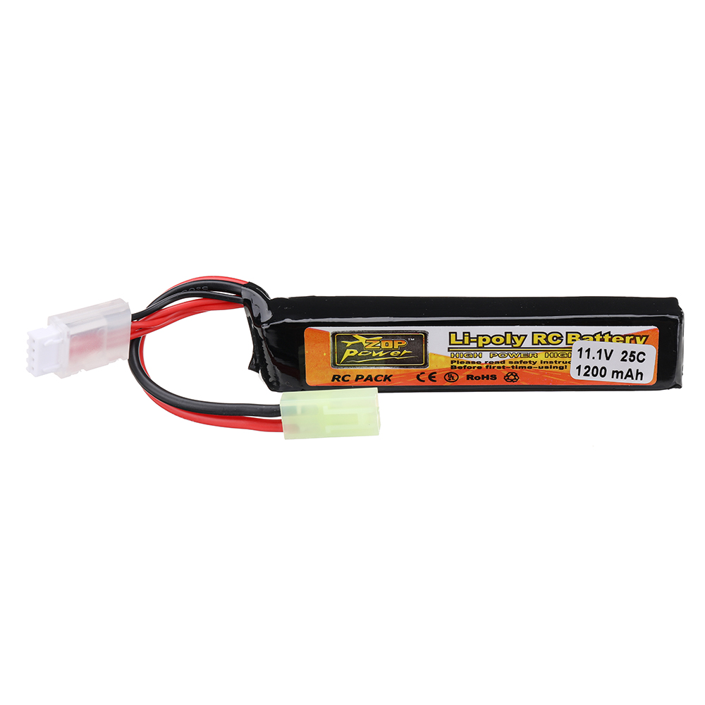 ZOP Power 11.1V 1200mAh 25C 3S LiPo Battery Tamiya Plug With T Plug Adapter Cable for RC Car