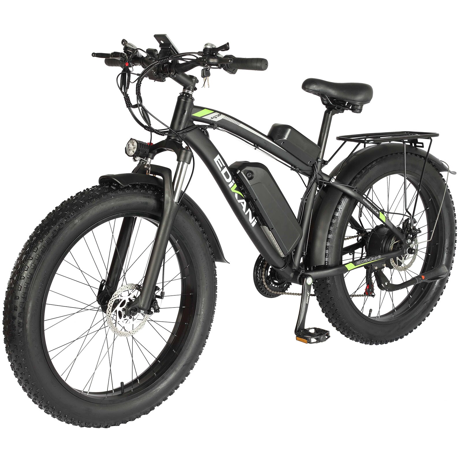 [US Direct] EDiKANi XF-E08 48V 15Ah 750W 26*4.0 inch Electric Moped Bicycle 150KG Max Load Disc Brake Electric Bike