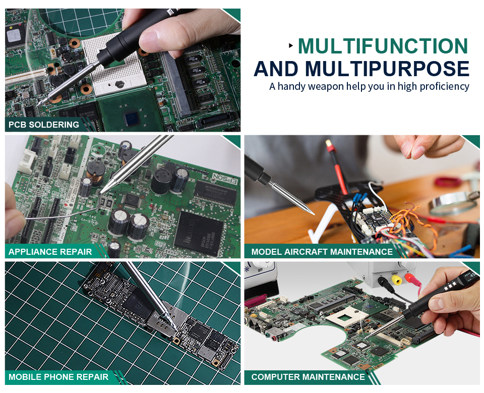 PTS200 V2 100W Electric Soldering Iron Portable Quick Warm-Up Tin Melting Open Source Supports PD3.0 Firmware Upgradeable Battery Not Included T12/TS100 Compatible