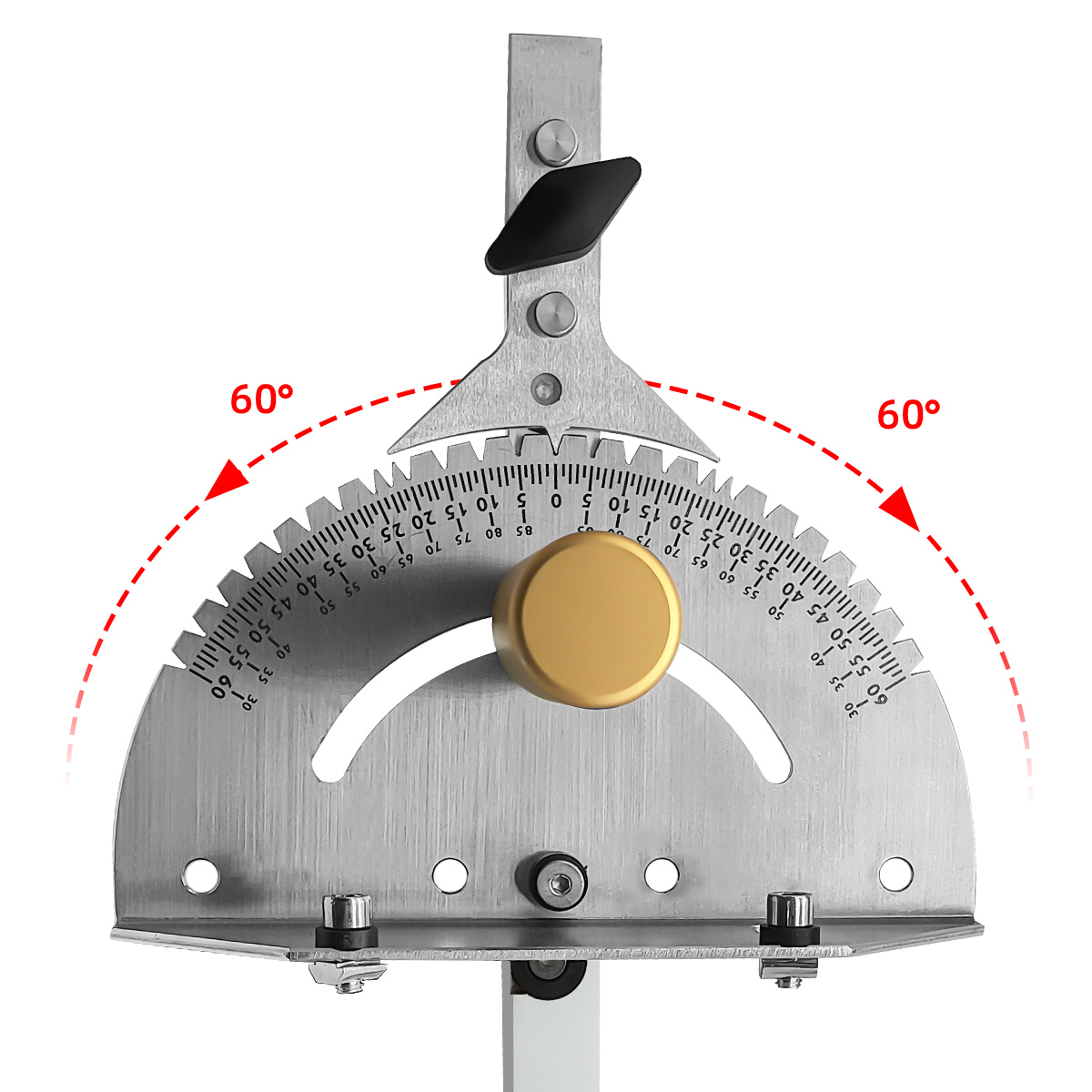Precision Miter Gauge W/ A Standard Slot -Universal Table Saw Miter Gauge High Accuracy Miter Saw Protractor with 27 Angle Stops