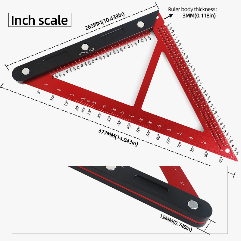 Angle Finder Protractor Hobbyists Adjustable Construction Woodworking Ruler