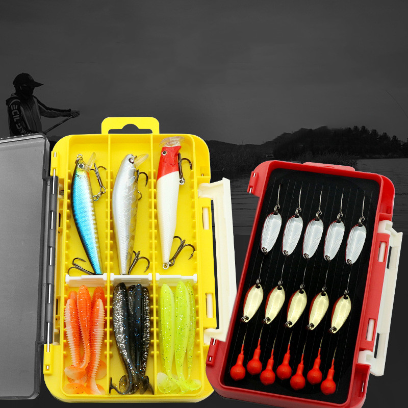 Double Sided Bait Box Lures Organizer Fishing Tackle Container Tackle Boxes