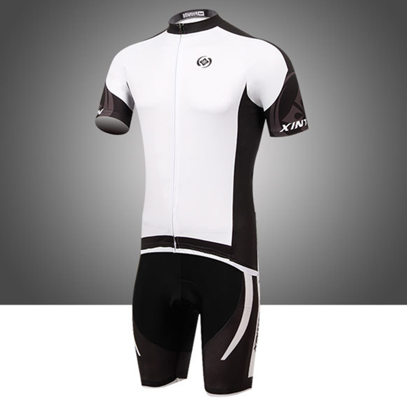 XINTOWN Bike Jersey Bib Sets White Black Summer Ropa Ciclismo Cycling Top Bottom Men Riding Bicycle Clothing Suits