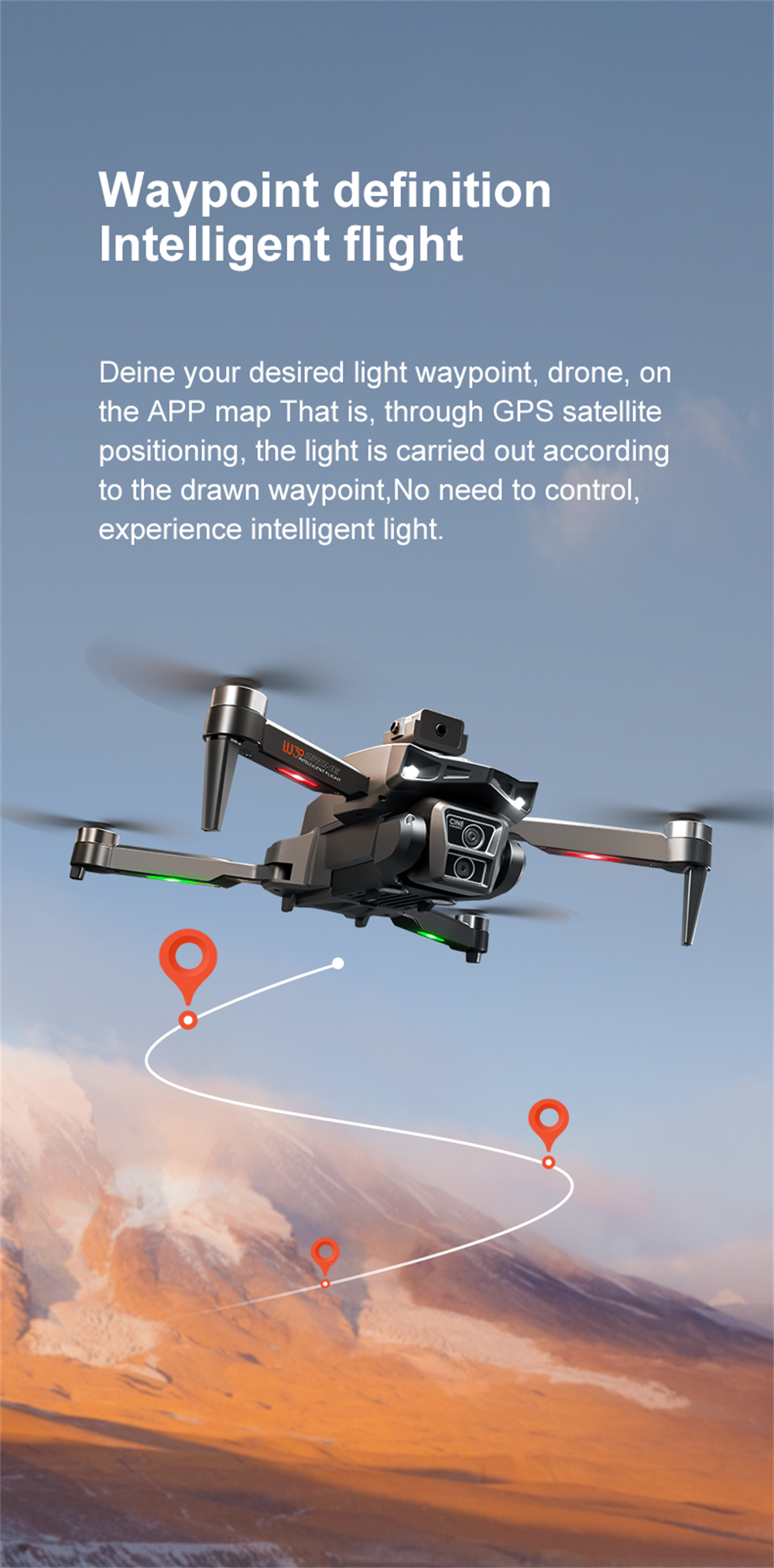 PJC LU30 GPS 5G WiFi FPV with 5.9inch LCD Screen Controller 720P HD Dual Camera Servo Gimbal 360° Obstacle Avoidance Brushless Foldable RC Drone Quadcopter RTF