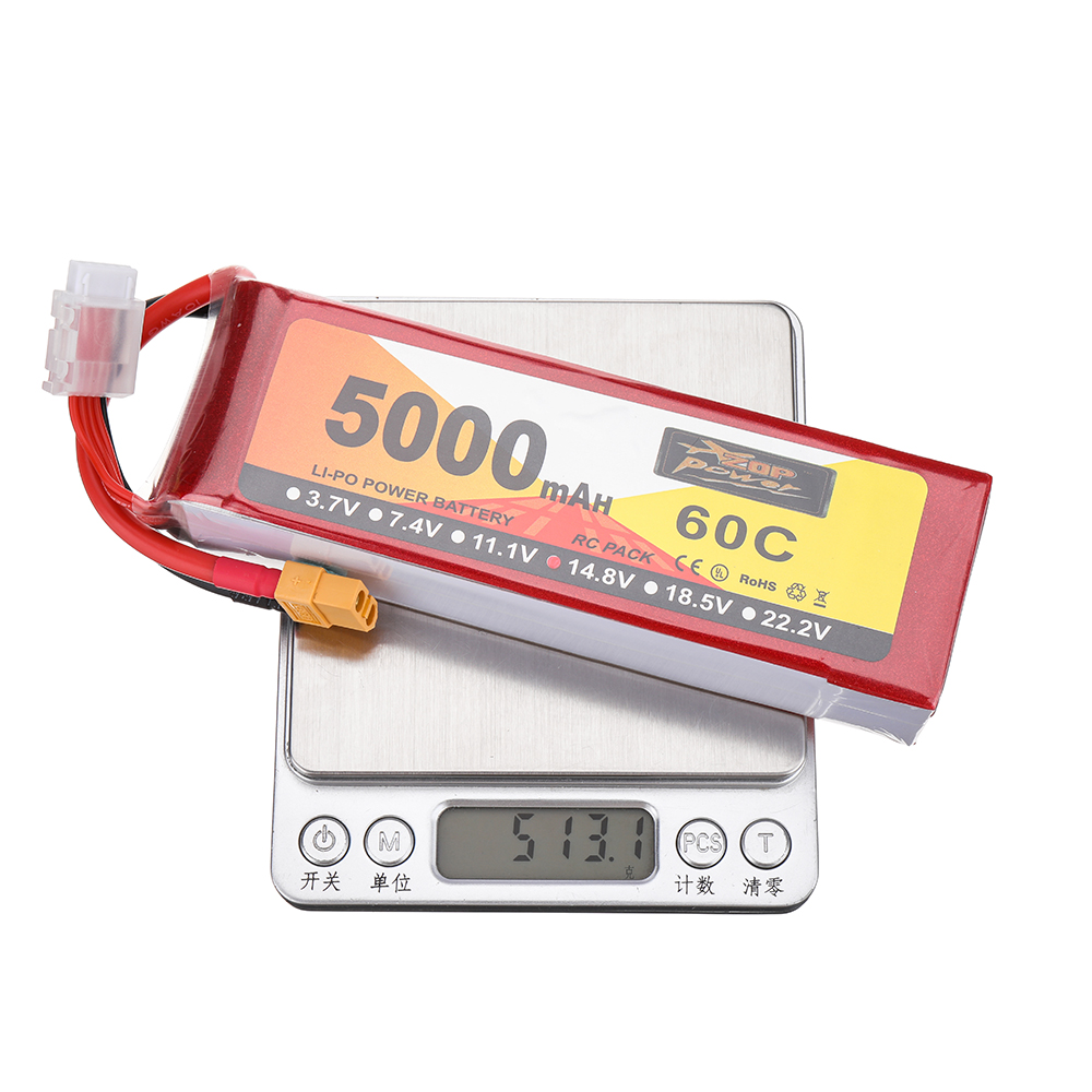 ZOP Power 14.8V 5000mAh 60C 4S LiPo Battery XT60 Plug for RC Drone