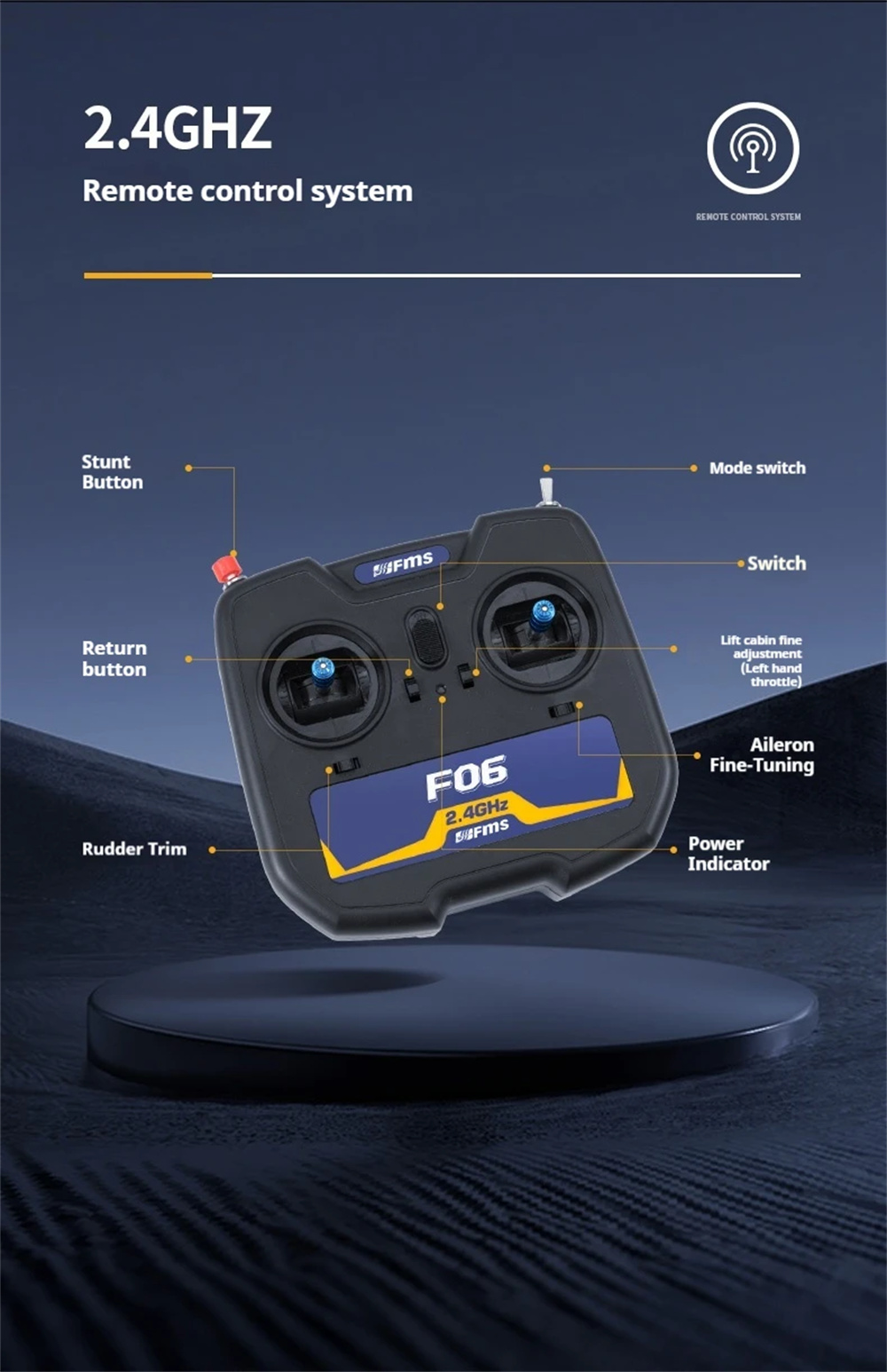FMS PA-18 500mm Wingspan 2.4GHz 4CH Built-in Gyro EPP RC Airplane Fixed Wing RTF for Beginners