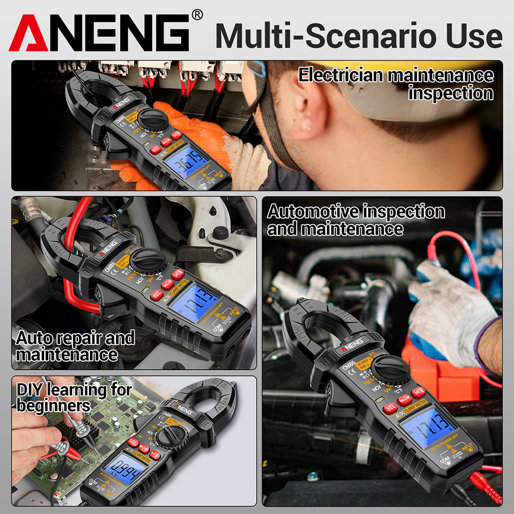 ANENG CM86 Clamp Meter 600A AC DC Current Voltage Resistance