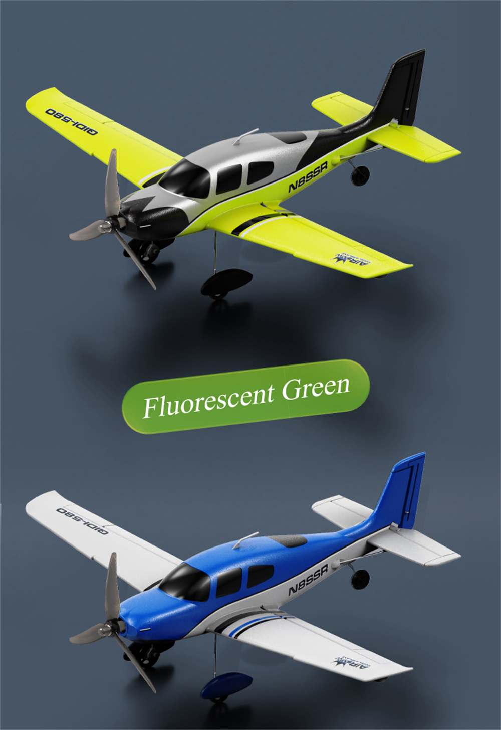 QIDI A580 Cirrus SR22 2.4G 4CH 520mm Wingspan 3D Aerobatics Brushless EPP RC Airplane Fixed Wing Glider RTF Compatible S-BUS DSM