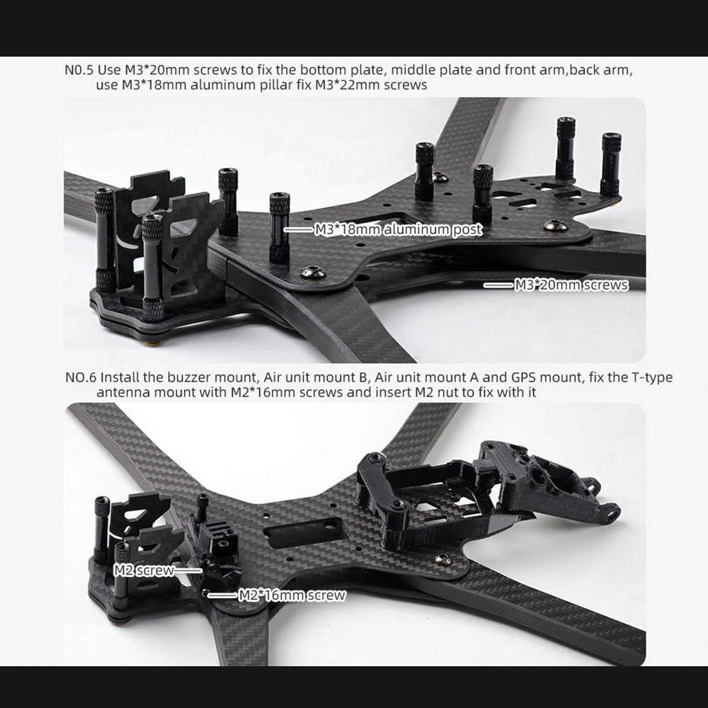 HGLRC Rekon10 PRO 455mm Wheelbase 3K Carbon Fiber 10 Inch Long Range Frame Kit for RC FPV Racing Drone