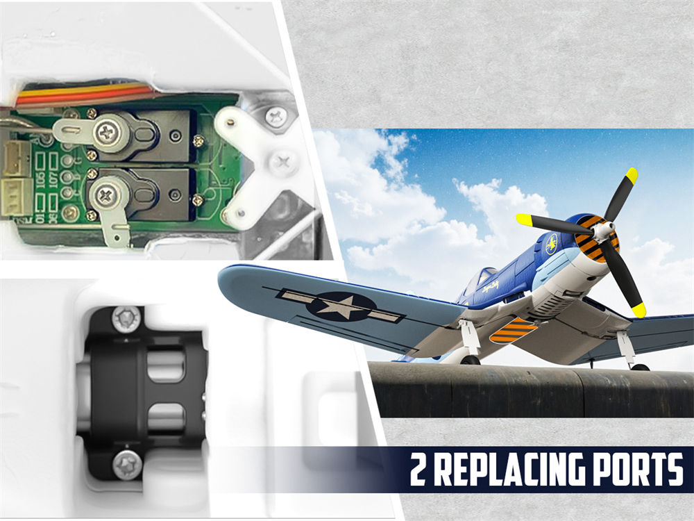 Eachine F4U CORSAIR VMF-217 2.4G 4CH Brushless 500mm Wingspan 6-axis Gyro One Key Take off Aerobatic EPP Warbird Glider RC Airplane BNF/RTF for Beginner
