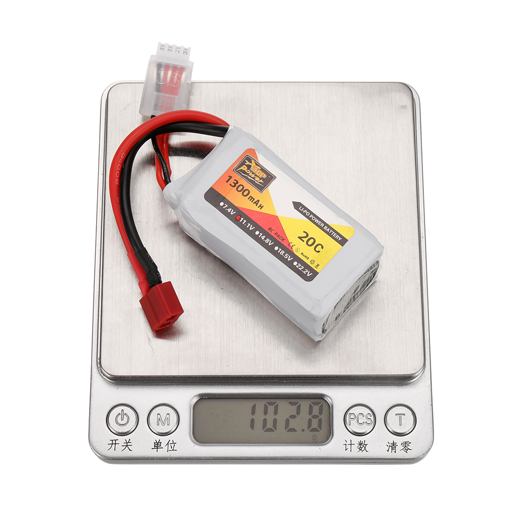 ZOP Power 11.1V 1300mAh 20C 3S LiPo Battery T Plug for RC Car