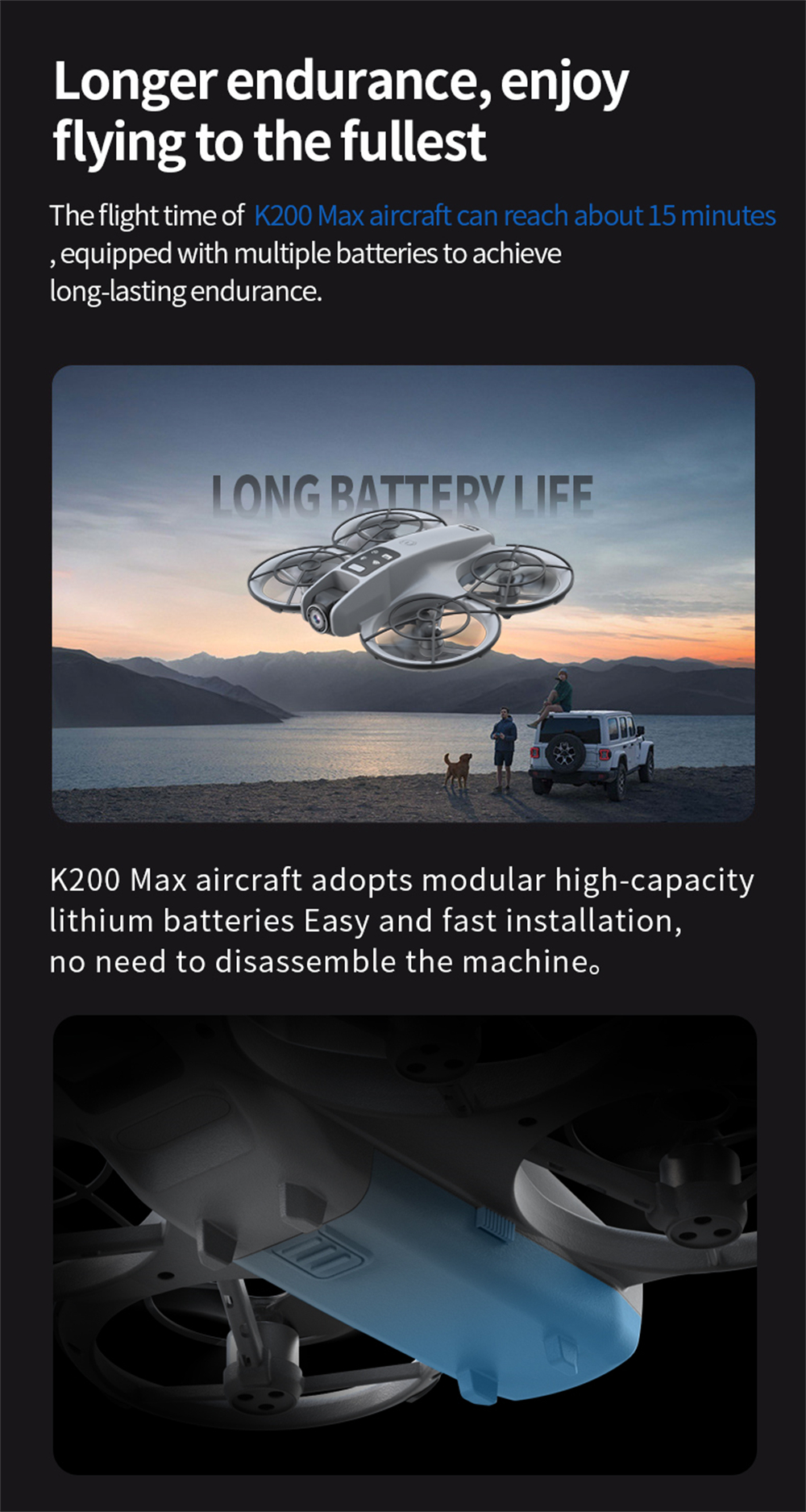 XKJ K200 MAX WiFi FPV with LCD Screen Controller HD Dual Camera Electrically Adjustable Optical Flow Hover Automatic Obstacle Avoidance Dazzling 7-Lights Circle Protection Brushless 2.4G 4CH 6-Axis Remote Control Toys RC Drone Quadcopter RTF