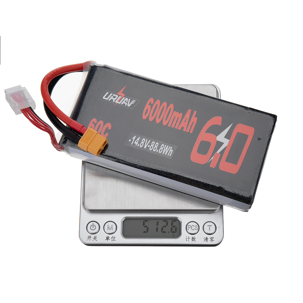 URUAV 14.8V 6000mAh 60C 4S LiPo Battery XT60 Plug for RC Drone