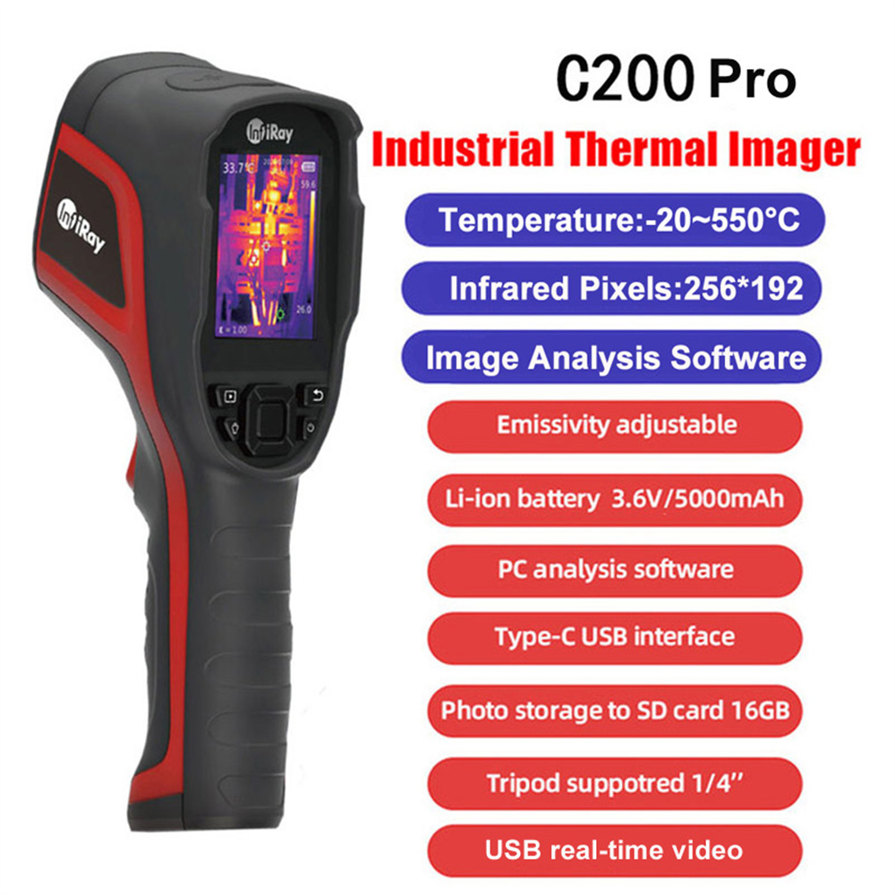 INFIRAY C200Pro Best Infrared Camera Camera Geothermal Detector Temperature Imager 256*192 Pixels Equivalent to UTI260B